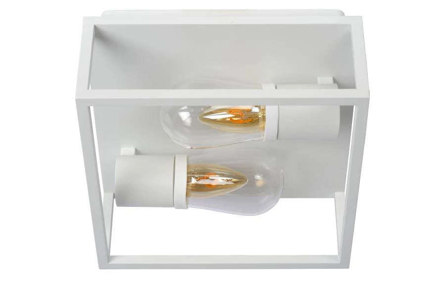 Lucide CARLYN - Flush ceiling light Bathroom - 2xE14 - IP54 - White - off